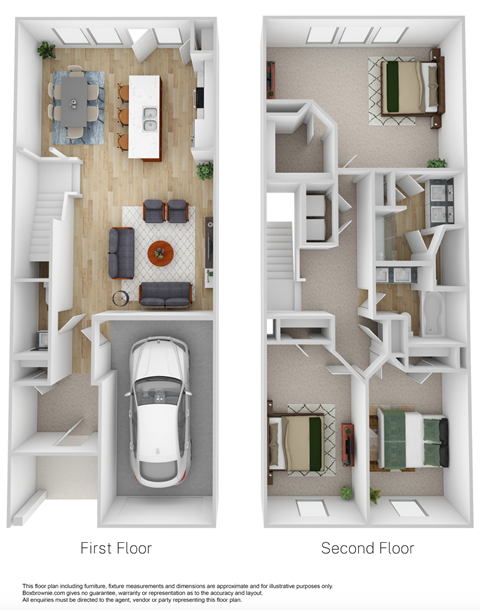 Floor plan for 3 beds, 2.5 baths, 1600 sqft